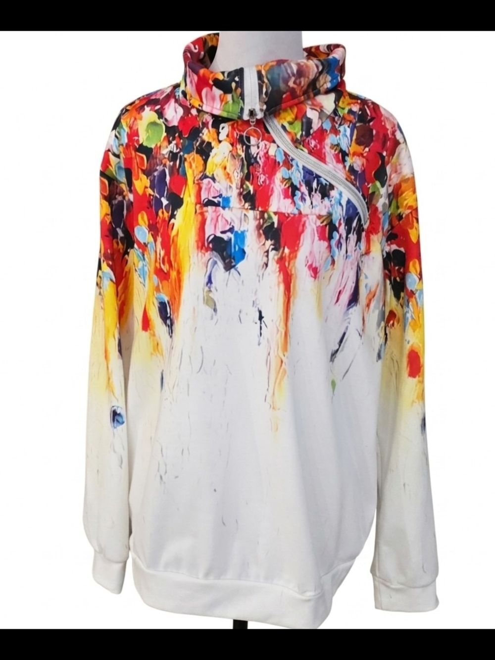 Women's Acegolfs Colorful Abstract Print Pullover - Size L